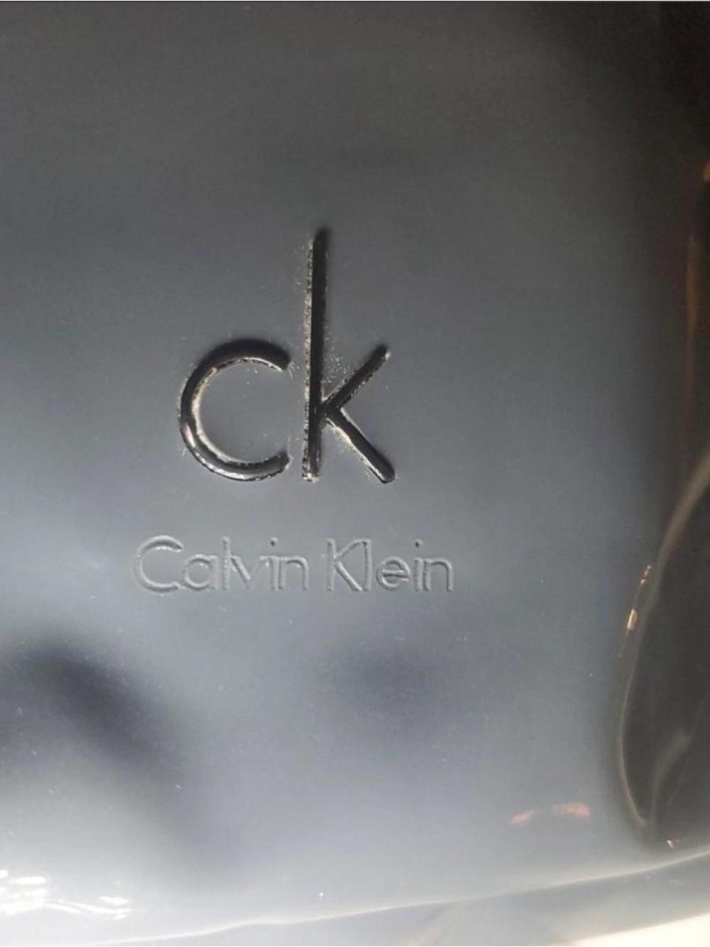 Calvin Klein Glossy Midnight Blue Patent Shoulder Bag - Picture 3 of 5